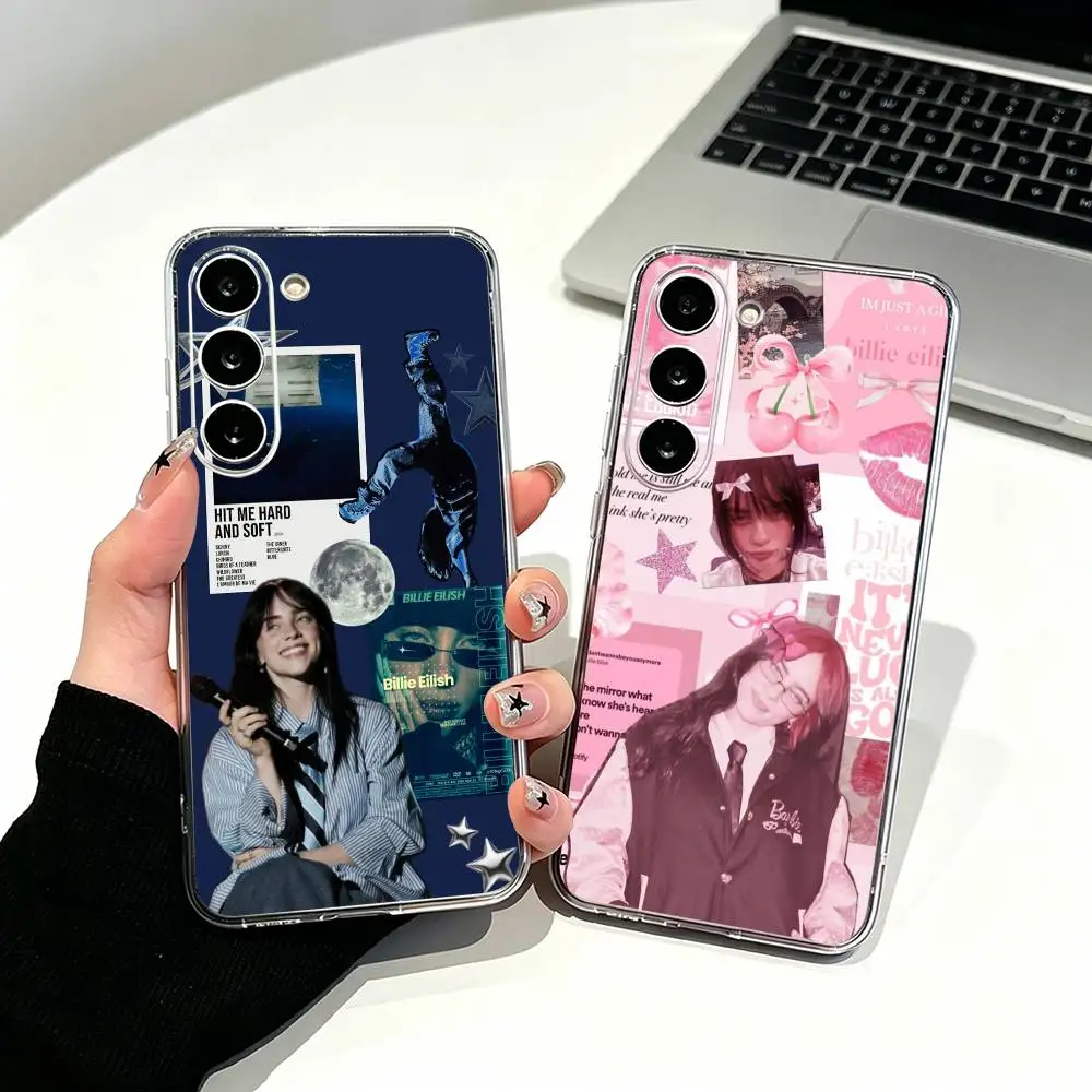 Funda transparente para teléfono del joven cantante pop B-Billie -E-Eilish para Samsung Galaxy A71, A70, A52, A51, A40, A30