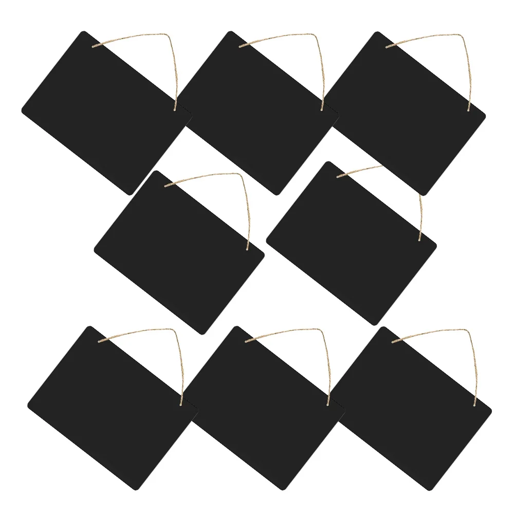 8Pcs Wooden Blackboard with Rope Hanging Chalkboard for Writing Messages Notes Display Info Wood Price Tag Ideal for Coffee