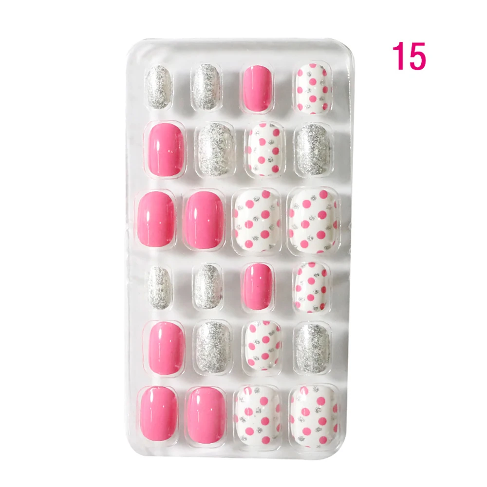 

Cartoon Self Adhesive Candy Color Full Cover Fake Nails Nail Art False Nails Manicure Tips
