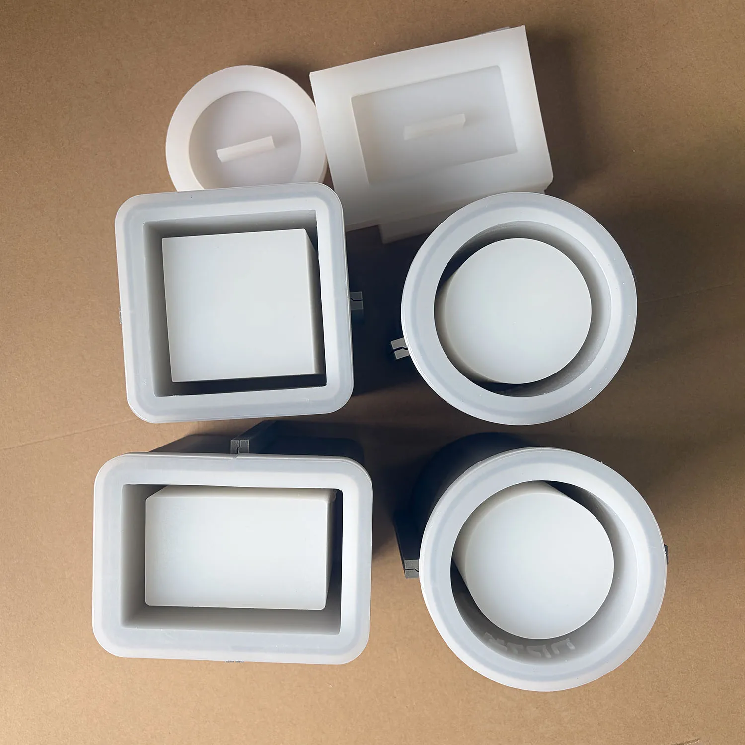 Silicone Mold For Jewish Tzedakah Donation Box With Flame Pattern, Square & Round Charity Coin Bank Mould For Concrete,Gypsum