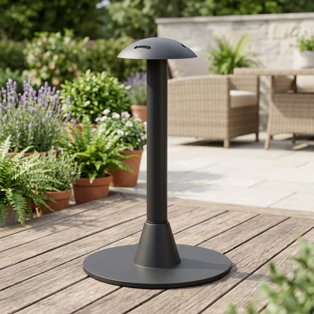 Outdoor Cover Support Pole with Secure Strap Anchors to Prevent Shifting During Windy or Stormy Weather Conditions