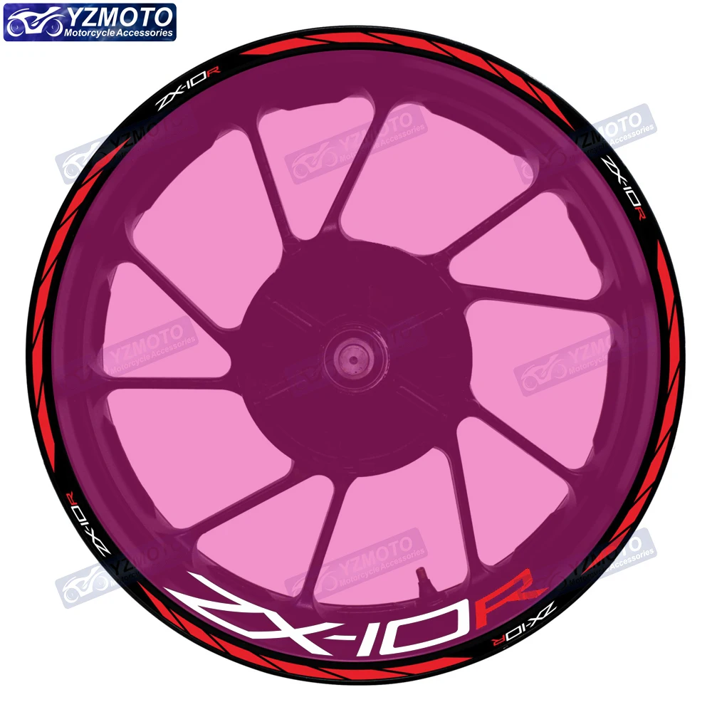 

For ZX-10R ZX10R Motorcycle Accessories Racing 17 Inch Front And Rear Wheel Hub Sticker Waterproof Reflective Rim Stickers Decal