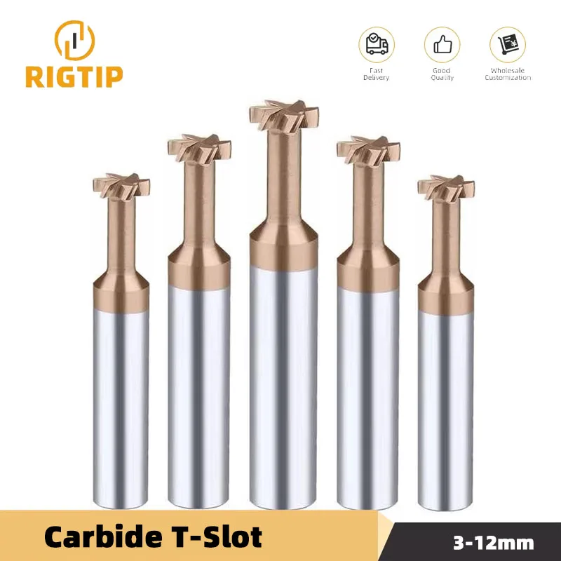 

RIGTIP Finger Router Bit Tungsten Carbide Cutter T Lot Cutters for Metal Slot Milling T-Slot For Wood Cutting Cutter