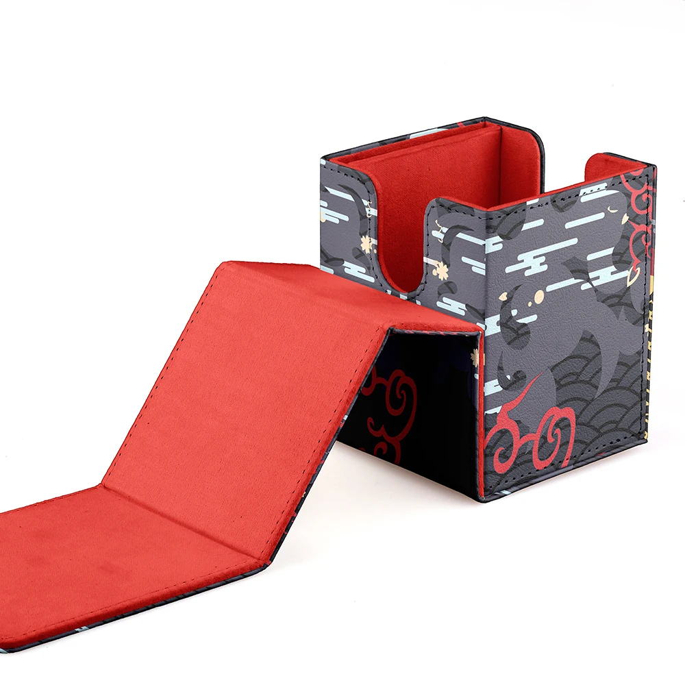 TCG Deck Box 100+ PU Windowed Single Deck PTCG DCG Tabletop Gametrading Cards Storage Box Free 35tp Shell Deck 2 Spacers  2 Dice