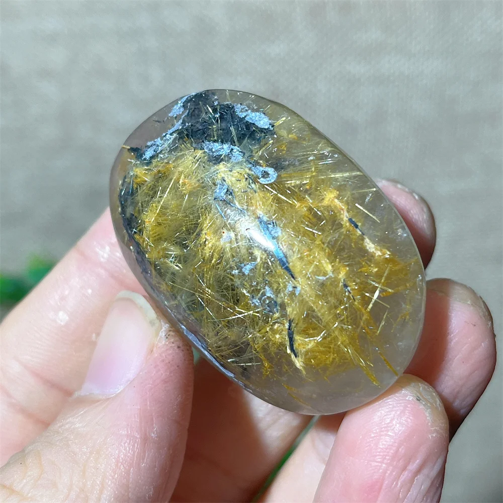 Crystal Natural Palm Gold Rutile Mini Flash Quartz Stone Gemstones Mini Quality Healing Reiki Minerals Beauty Home Decoration