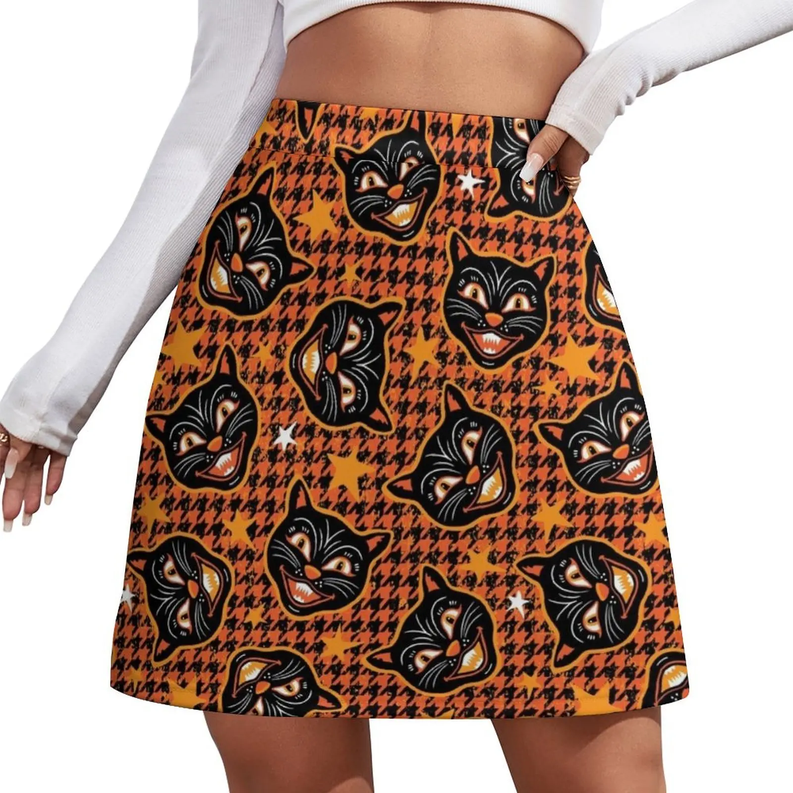 

Halloween Vintage Black Cat Mini Skirt korean style clothes women 2026 cute skirt clothes for women summer dress for women 2026