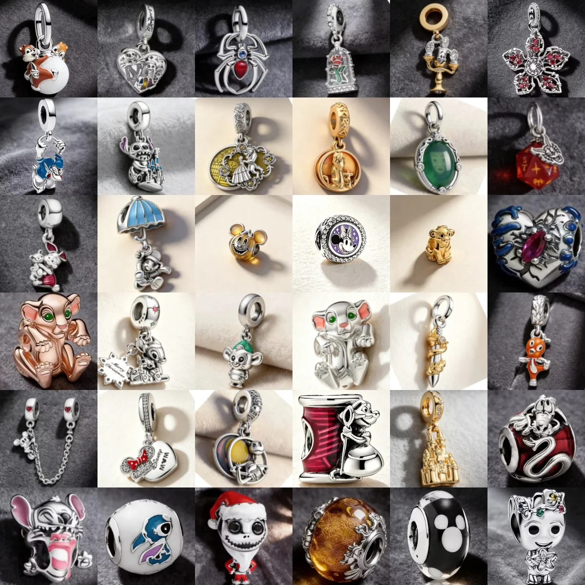 

Silver 925 Disney Mickey Minnie Pendant Beads Fits 3mm Bracelet Bangle Necklace For Women Luxury DIY Jewelry Making Fine Gifts