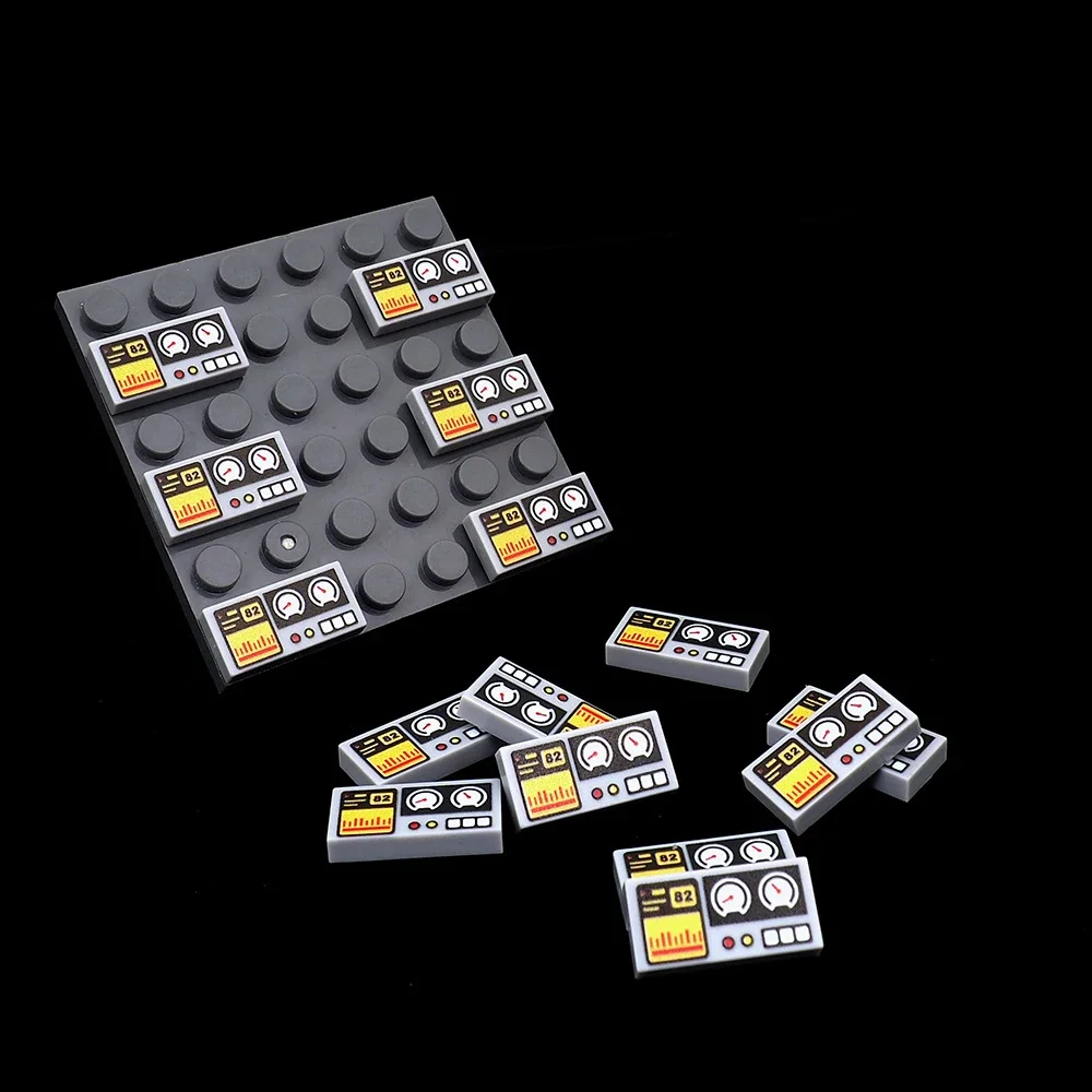 Moc 10 pçs parte tijolos impresso 3069 máquina padrão blocos de construção instrumento carro botão partícula brinquedo diy crianças presente aniversário