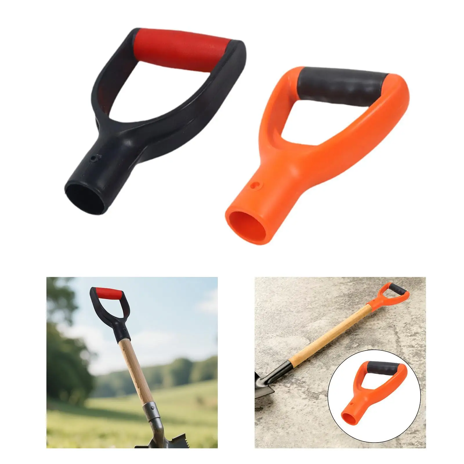 Shovel D Grip Handle 32mm Inner Diameter Durability for Digging Raking Tool Garden Accessories Snow Shovel Top Handle Replace