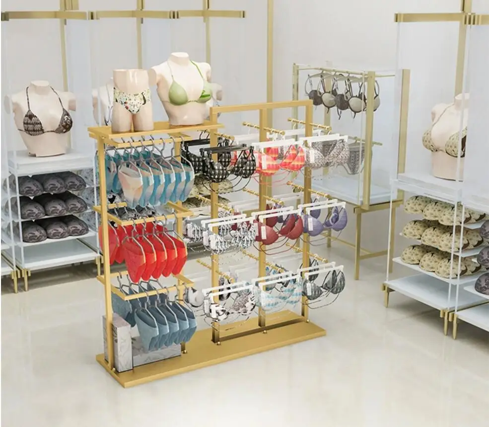 Underwear store underwear shelves, underwear and bra display racks, double-sided hanging shorts display racks in shopping malls