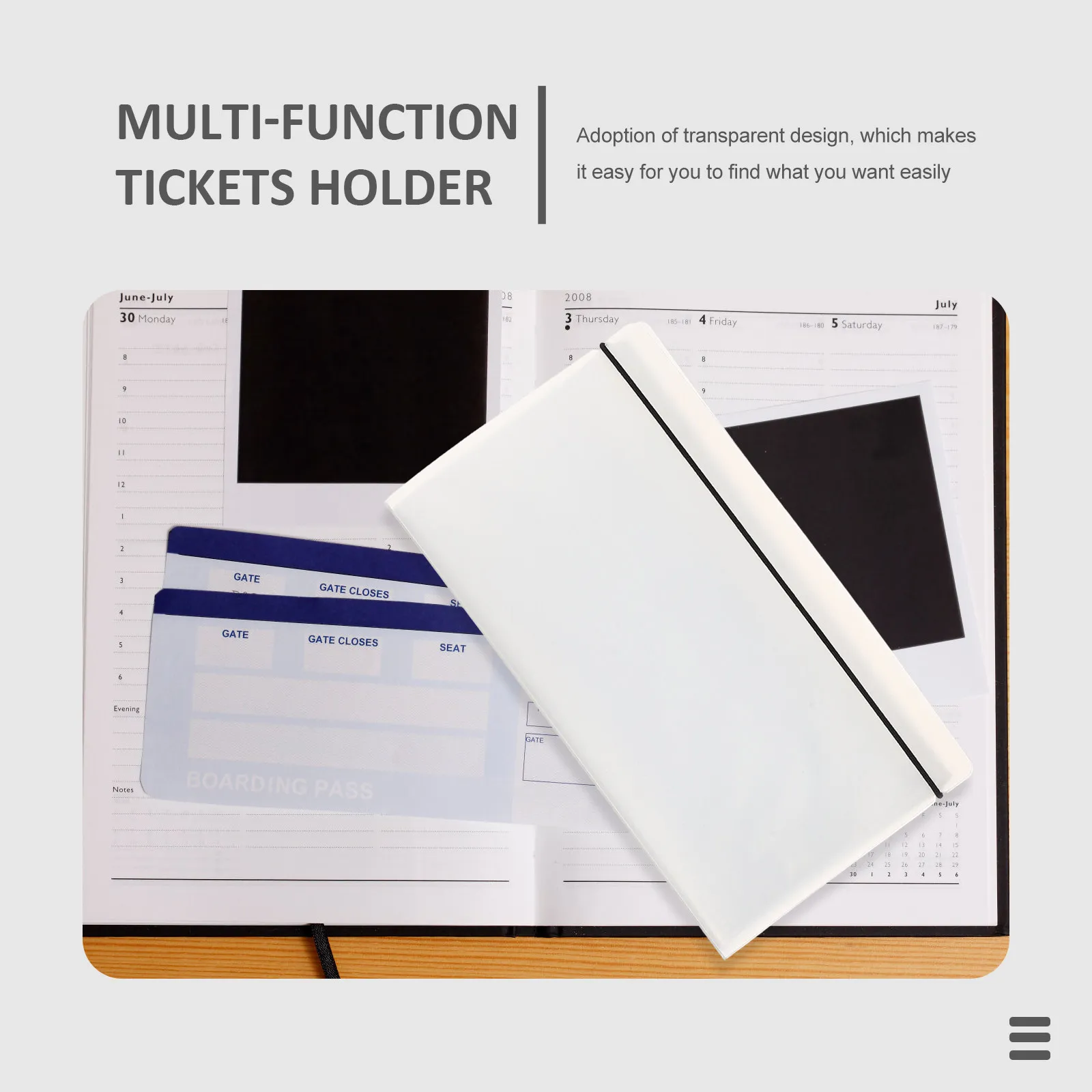 Tickets Storage Album Multi-Functional Transparent Loose-Leaf Movie Plane Tickets Collector Commemorative Gift Portable