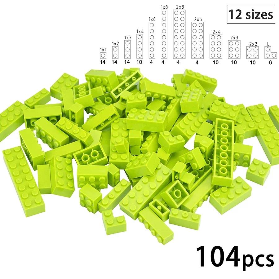 104 Stücke Gemischte Dicke Figur Bausteine 12 größe 16 Farben Kompatibel Klassische Grundplatte Leduo Kreatives Spielzeug Für Kinder
