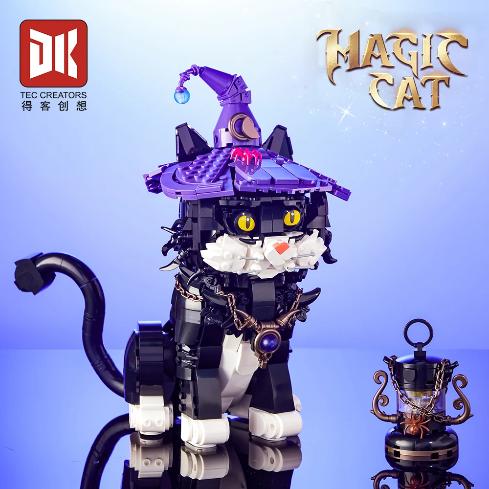 Cross-border creative 7047 Magic Cat 1128 building blocks collectible exquisite ornaments hand-made educational toys