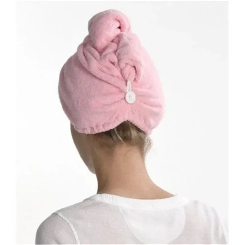 Turban Head Wrap Bathing Tools Microfibre After Shower Hair Drying Wrap Womens Girls Ladies Towel Quick Dry Hair Hat Cap Pink