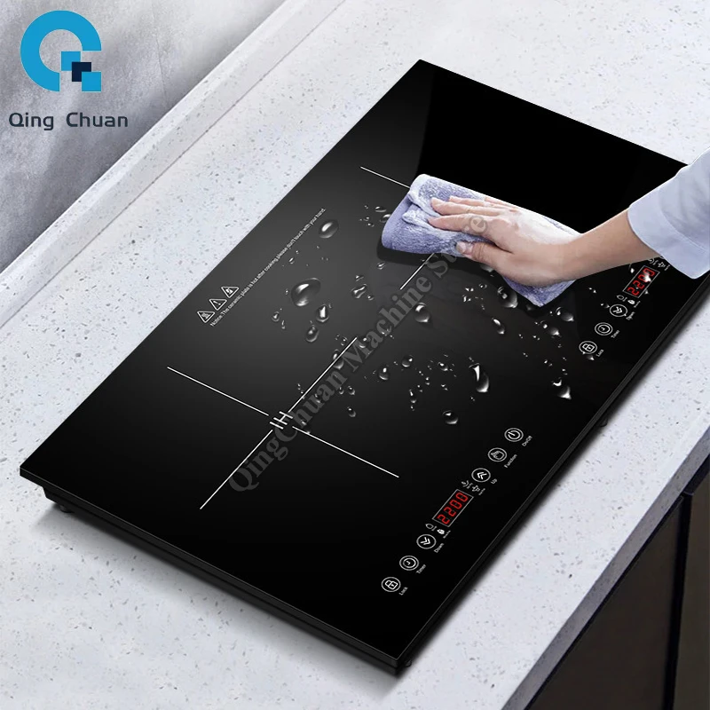 Cocina de Inducción de doble extremo para el hogar, horno doble integrado, multifuncional, de alta potencia, comercial