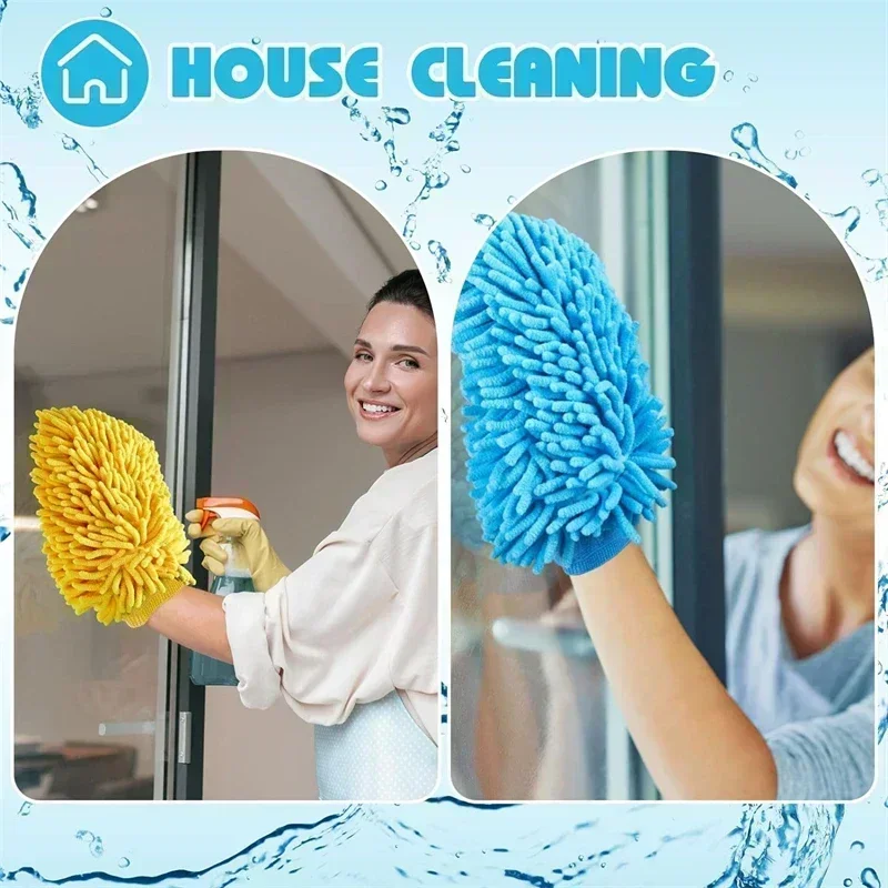 1/3/5pcs Car Wash Gloves Chenille Coral Fleece Gloves double-side Washing Wiper Towel Auto Dust Washer Car Cleaning Accessories image 4