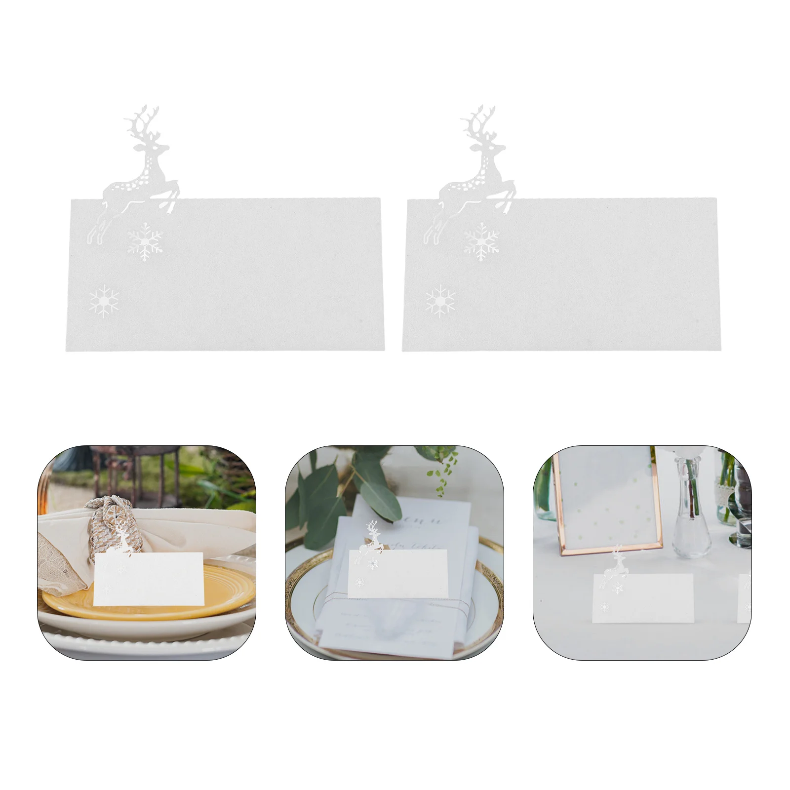 

50Pcs Hollow Reindeer Christmas Party Place Cards Table Tent Cards Dinner Wedding Reception Holiday Table Seating