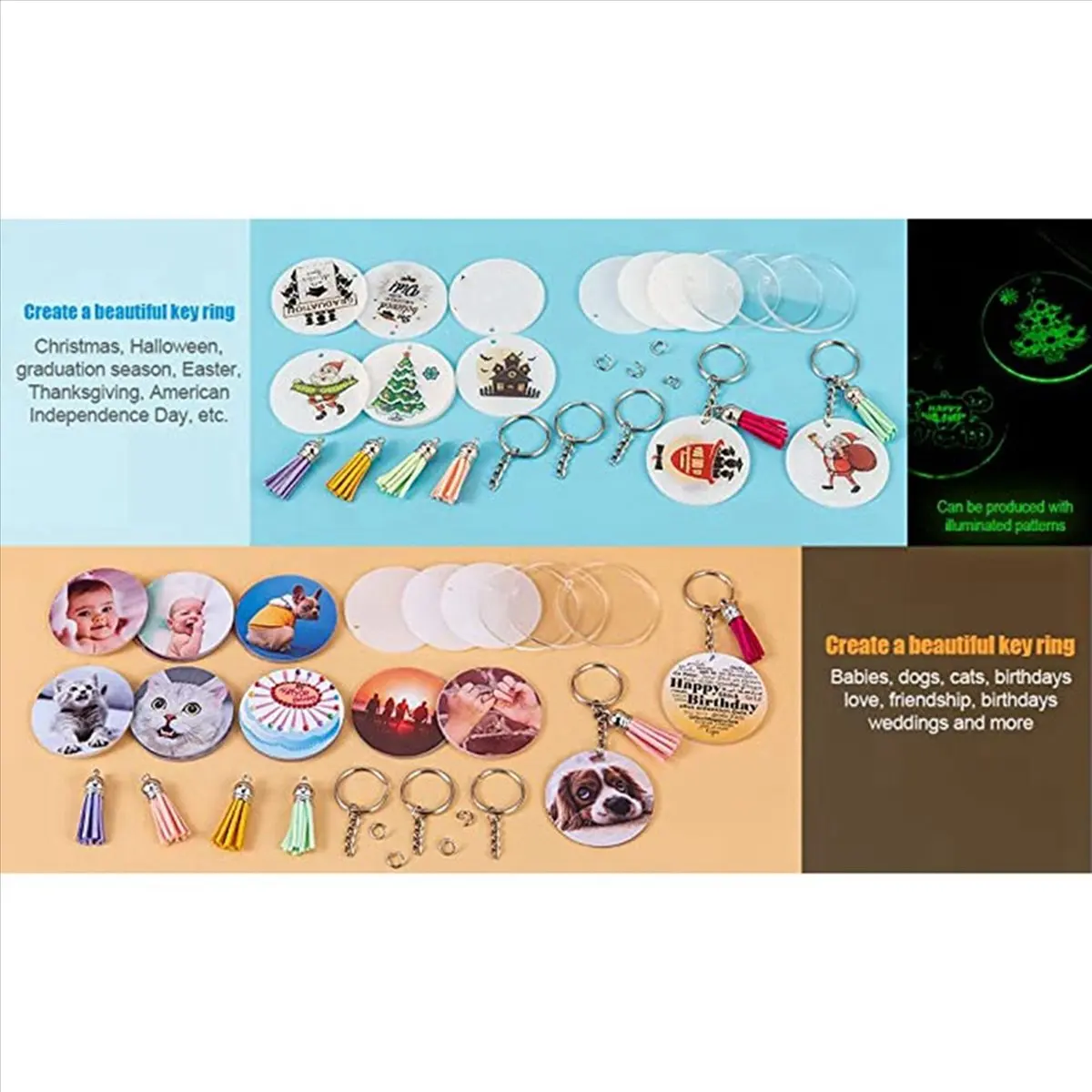 

Стабильный набор пустий акриловый брелок 2X, прозрачная круглая акриловая заготовка оптом (5 дюймов), подходит для винилового ремесленного проекта из смолы