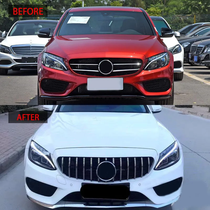 

Решетки радиатора глянцевые черные для Mercedes Benz C W205 GT, 2015-2018 гг.