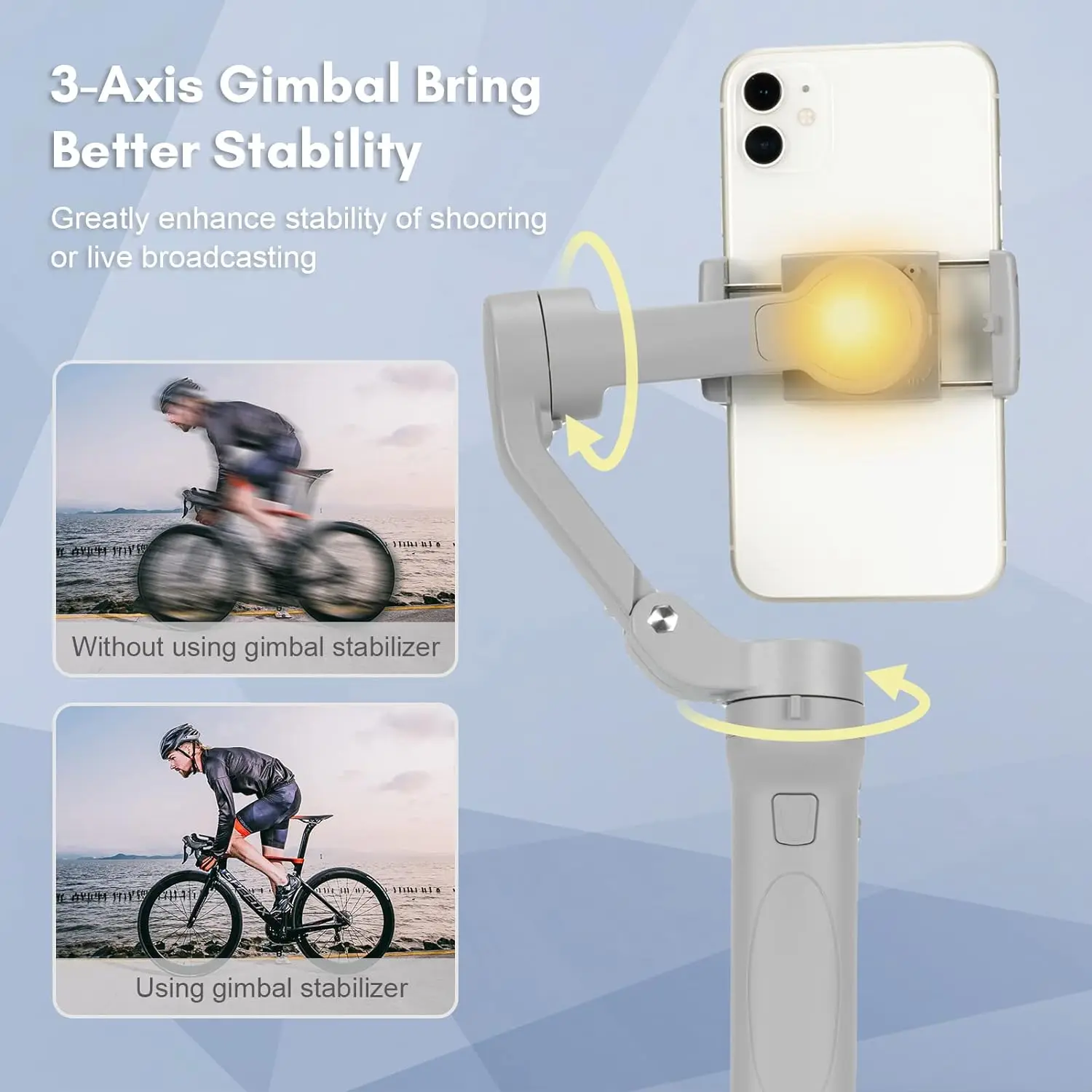 Portable handheld Gimbal stabilizer for Smartphone, Gimbal for Android iPhone ,stabilizzatore for Video with Face Tracking