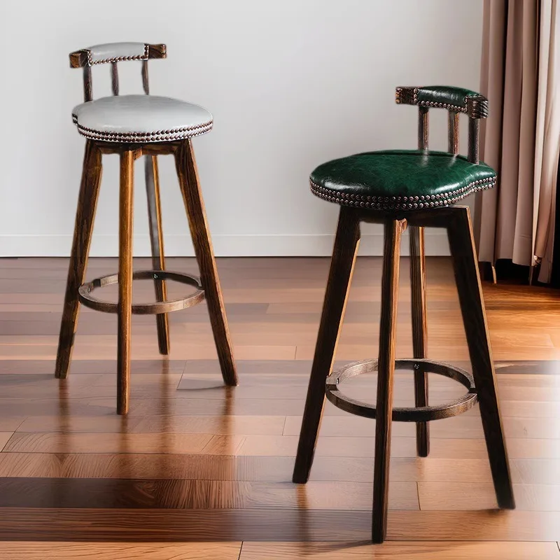 Sillas Altas de Madera Maciza 2026 para Bar, Sillas para Barra de Cocina, Sillas para Isla de Cocina, Sillas de Madera para Sala de Estar
