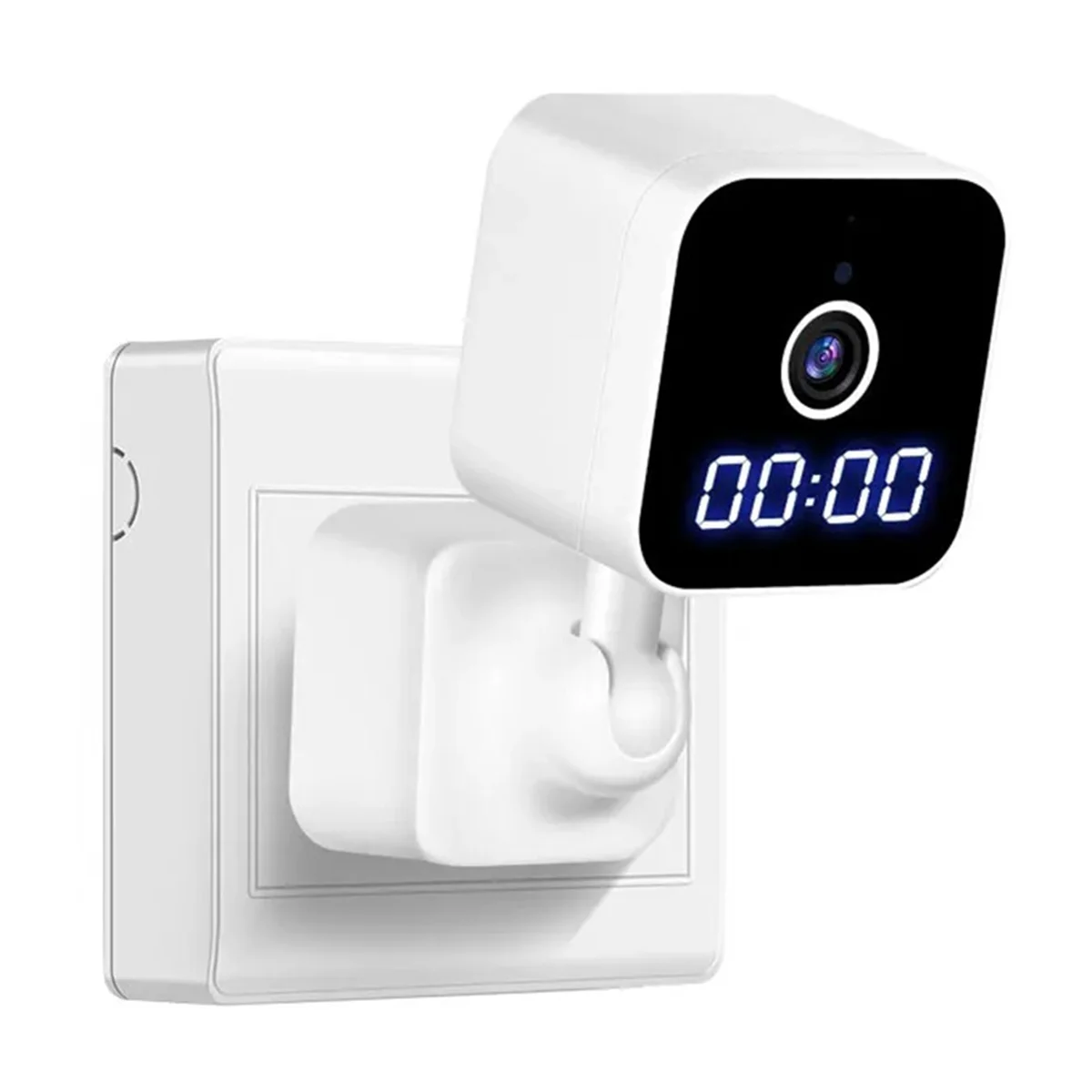 Clock Monitoring Camera 1080P Mini WiFi Surveillance Cam with Night Vision and Sound Detection Way Audio Siren EU Plug