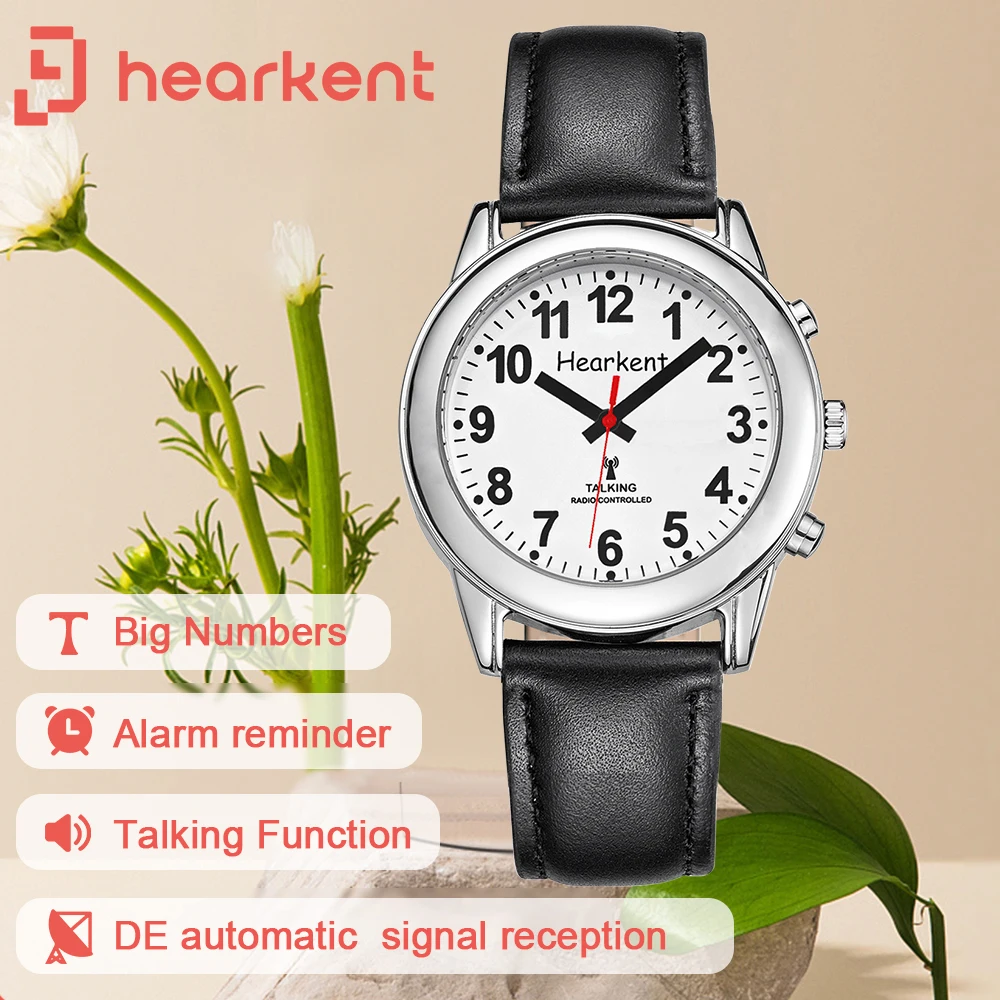 

Hearkent German Talking Watch for Blind Fashion Women Digital Watch with Atomic Alarm Talking Date And Time Voice Wrist Watches