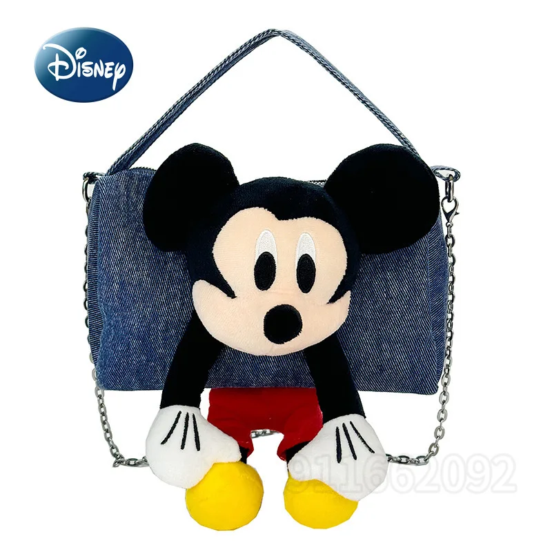 

Женская сумка через плечо Disney с Микки Маусом, милая женская сумка через плечо с мультяшной куклой, модная повседневная женская сумка с куклой