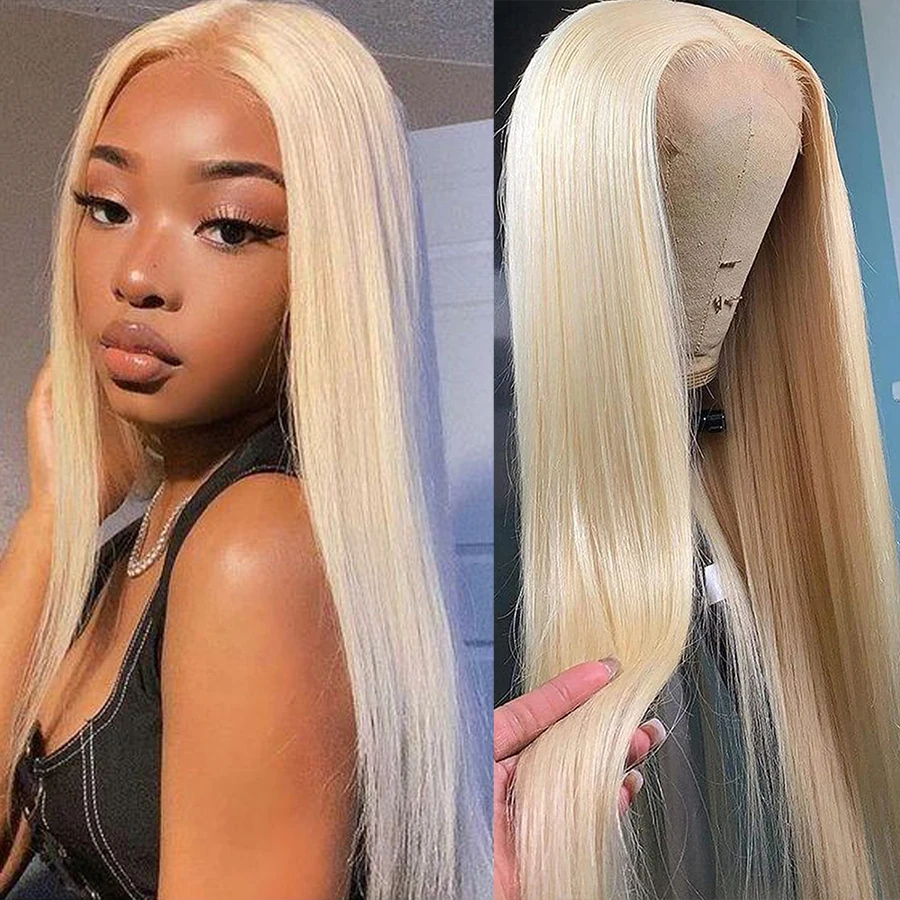 30 40 дюймов 613 Блондинка 13x6 Парики из натуральных волос на кружеве спереди Бразильский прямой цветной парик 13x4 HD Прозрачный парик на фронтальной части шнурка
