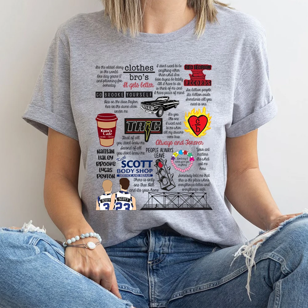 OTH Collage T Shirts OTH Shirt Keith Scott Body Shop Tee Nathan Scott Shirt Pop Culture Tee Unisex Short Sleeves Crewneck Tops