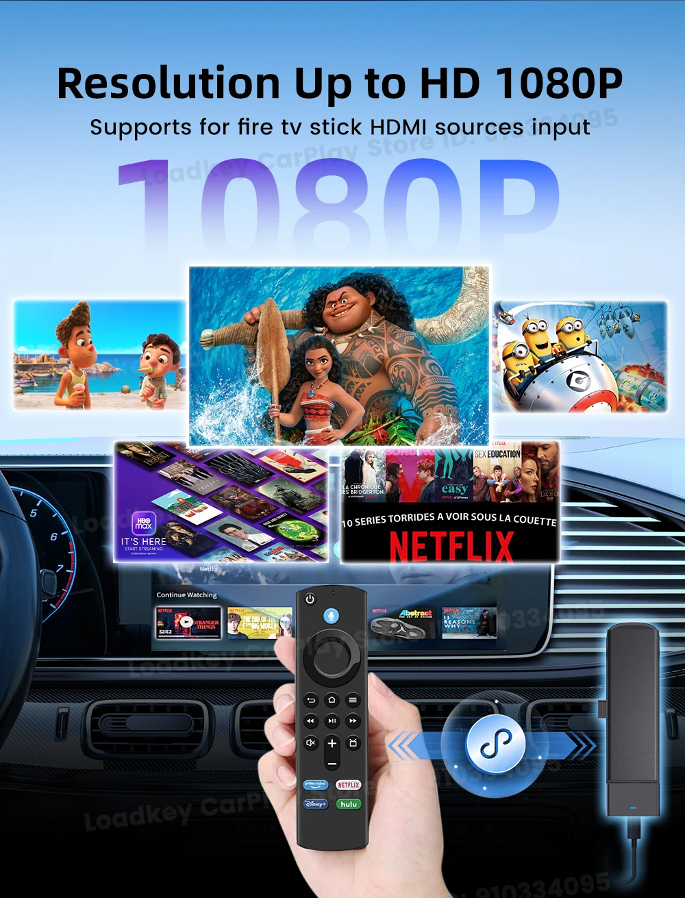 Carlinkit FireDrive Link Konvertieren Sie kabelgebundene CarPlay in HDMI für Fire TV Stick Streaming Car Entertainment Solution Schnelle und einfache Einrichtung – Detail 7