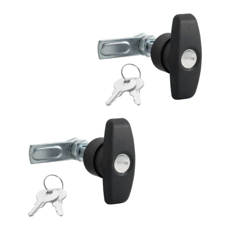 2 RV Trailer T-Handle Locks Cam Locks, Cabinet Locks, Drawer Locks, Rear Fixed T-Handle Locks, Shed Door Locks