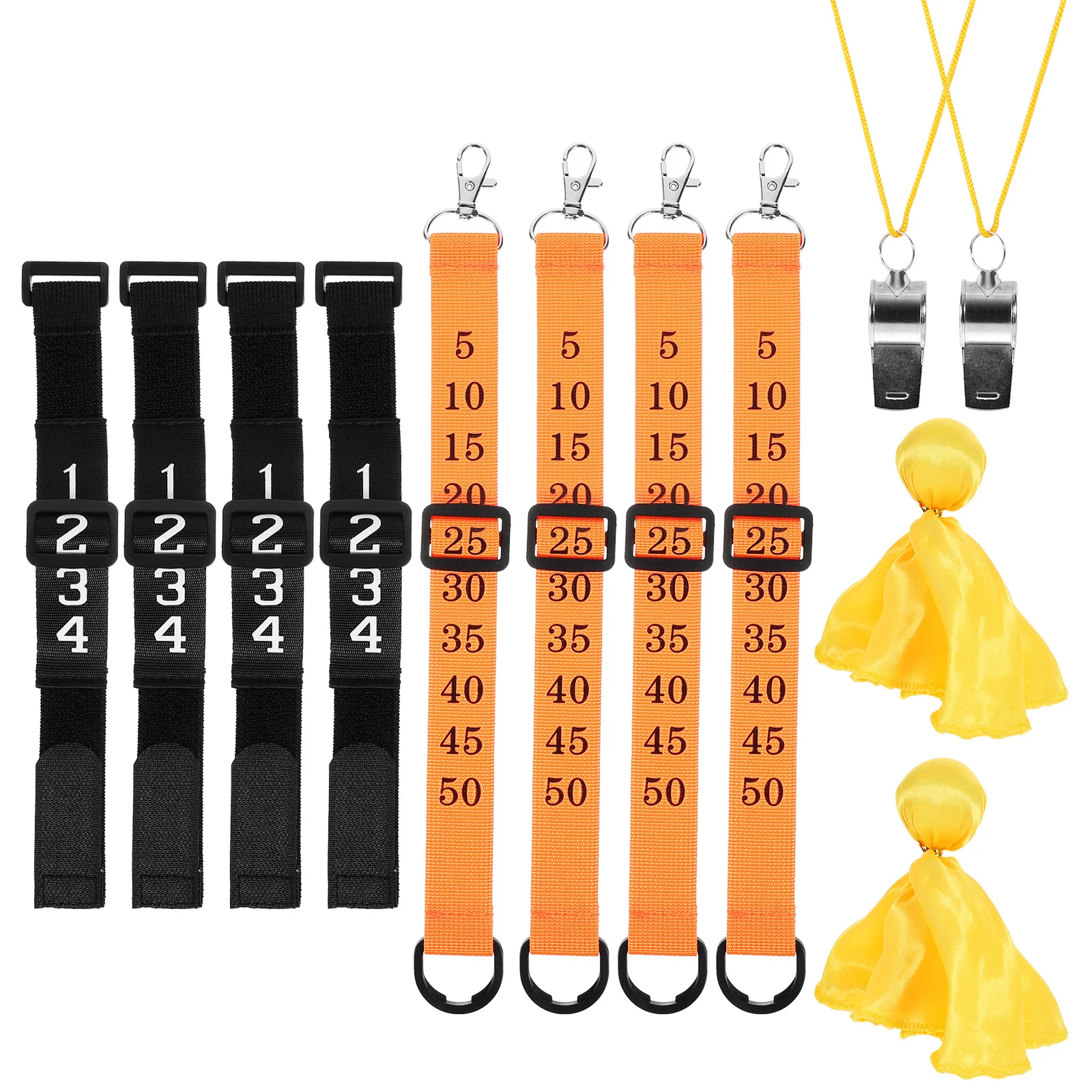 1 مجموعة كرة القدم الحكم سلسلة مقاطع دائم سبائك النايلون كرة القدم الحكم كيت التدريب صفارات المنافسة أسفل المؤشر