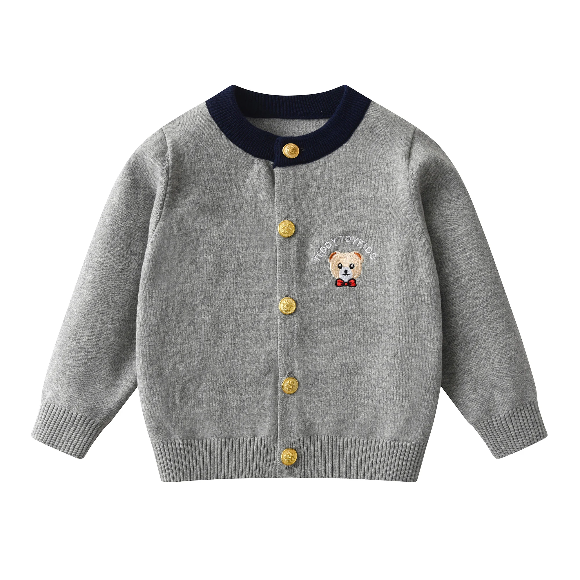 سويت شيرت للأطفال - سترة صوفية قطنية ناعمة بأكمام طويلة وأزرار أمامية للأطفال الأولاد والبنات (نمط الخريف والشتاء) #1