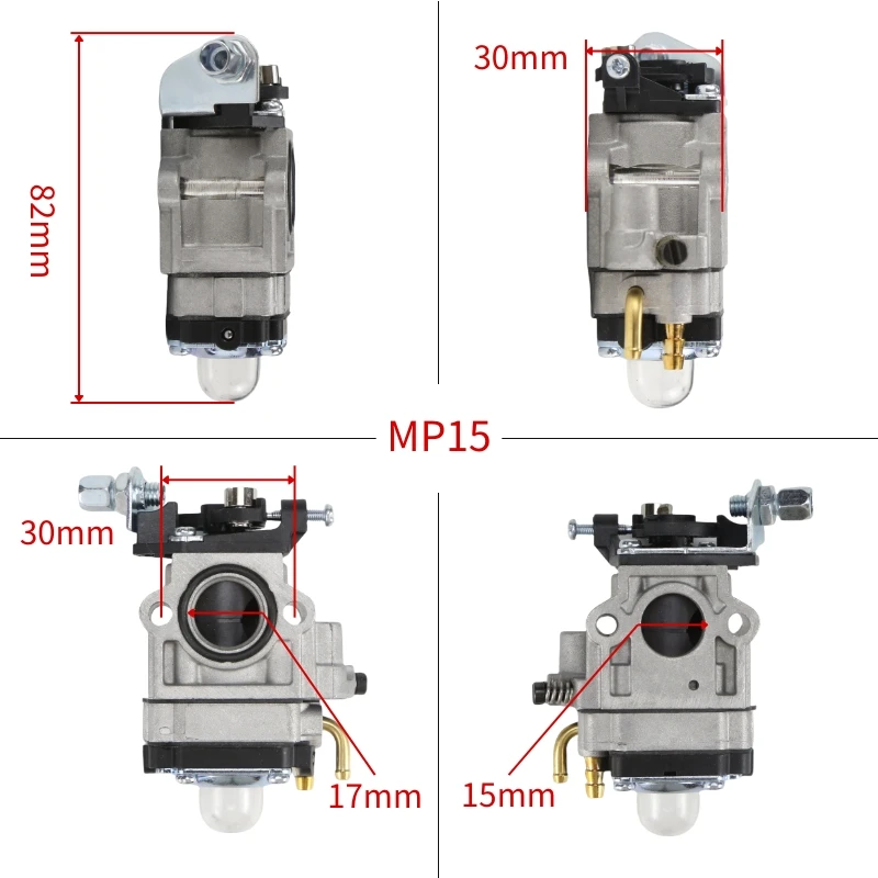 Voor Walbro MP15 CG430 CG520 BC430 BC520 40-5 44-5 43cc 49cc 50cc 52cc Bosmaaier 2-takt Motor Grastrimmer Carb