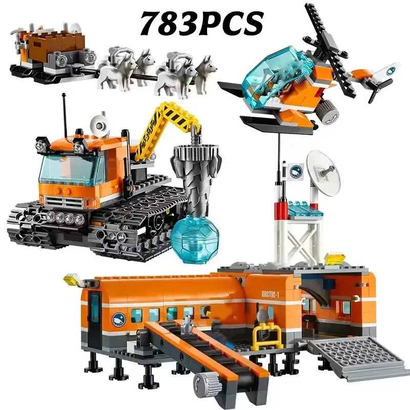 Compatible Brick Sets City Series Building Blocks Arctic Expedition Camp Base Icebreaker Snow Drilling  Toys Gift 60036