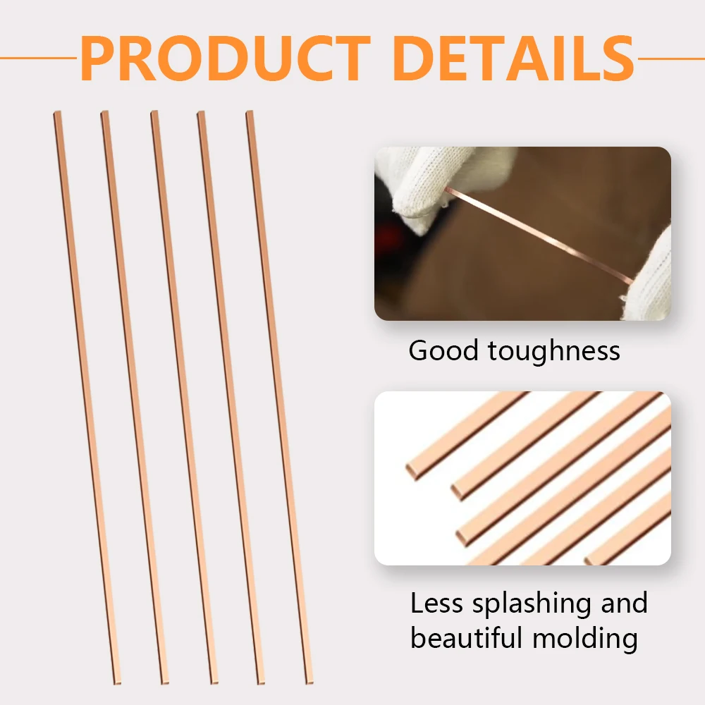 10 قطعة صناعة الصف لحام BCup-5 قضيب لحام Bcup-5 15% الفضة النحاس الفوسفور لحام عصي لحام 0.05 "x 0.13" x 9.84"