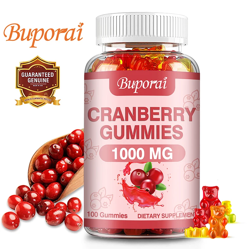

Cranberry Gummies 1000mg - Supports Healthy Bladder and Kidney Function, Improves Urinary Tract Problems, and Promotes Sleep