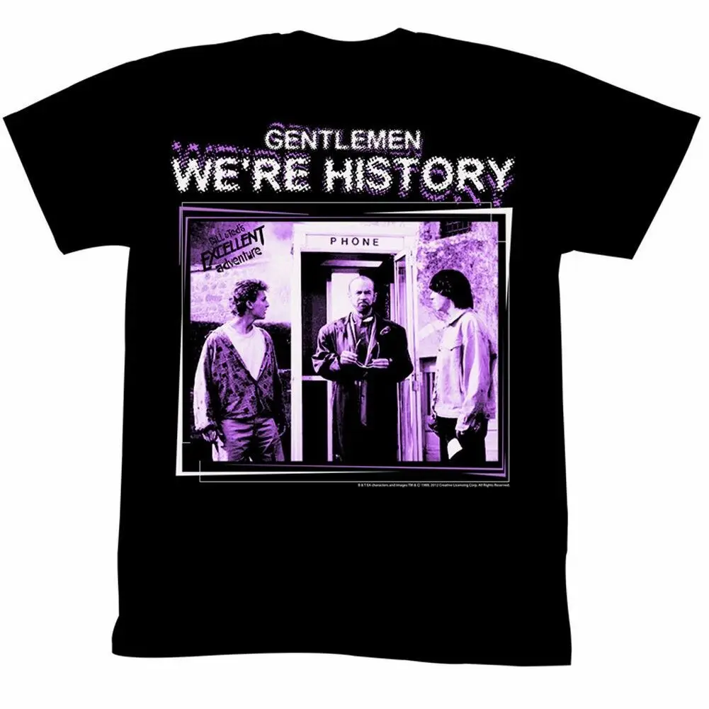 Bill And Ted Gentlemen We'Re History Black Adult T Shirt