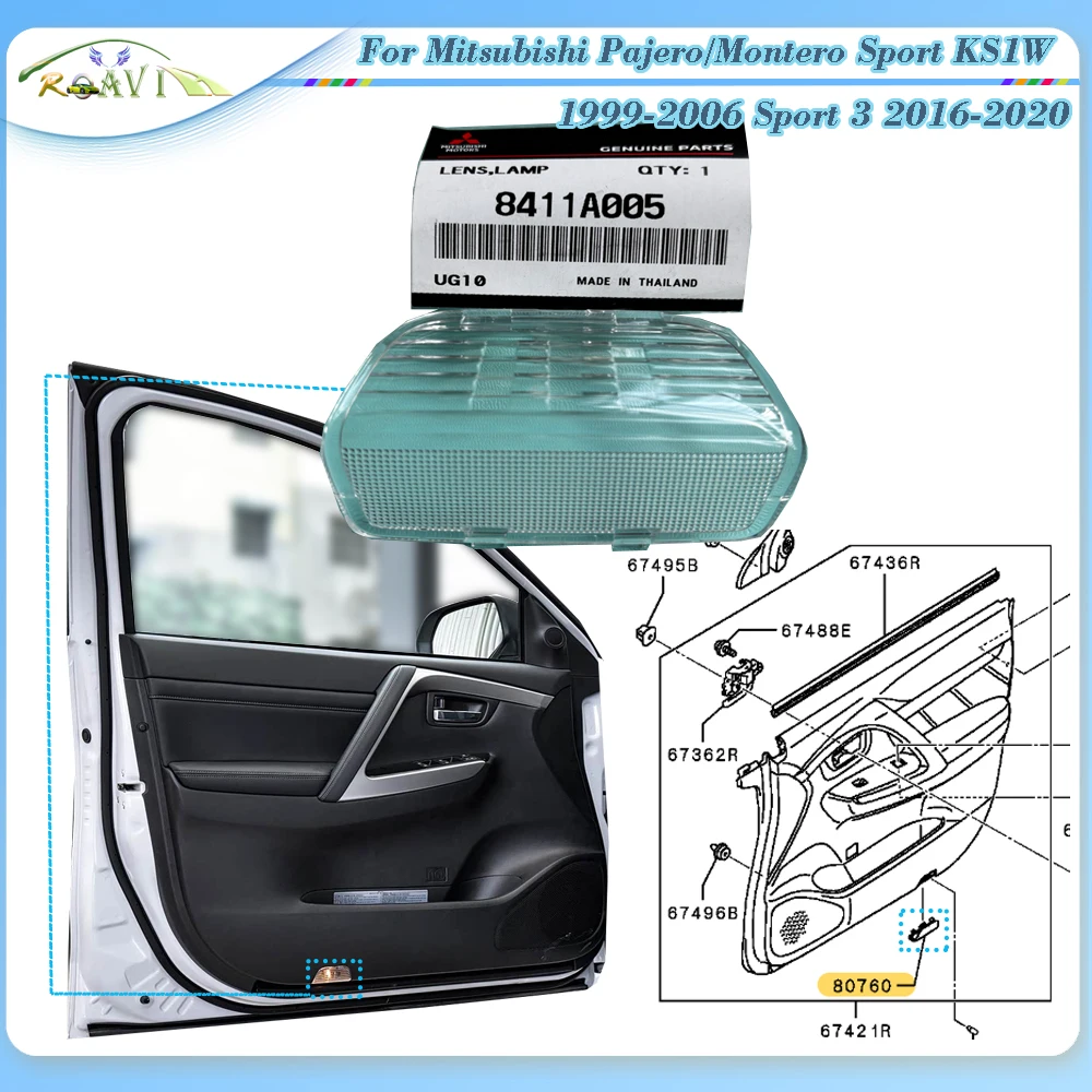 

Оригинальный дверной абажур Roavia для Mitsubishi Pajero/Montero Sport KS1W1999-2006 Sport 3 2016-2020, абажур для обшивки двери автомобиля