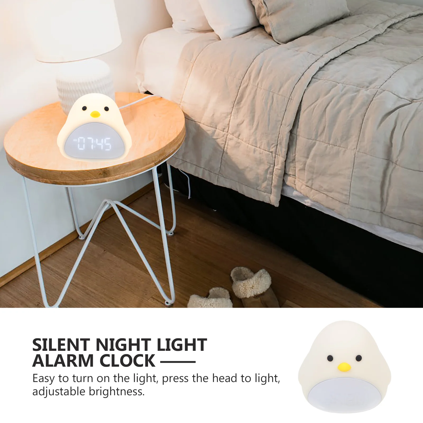 Kid Alarm Clock Light Adorable Children Multipurpose Multifunction Cartoon Time Bird White Lamp Toddler