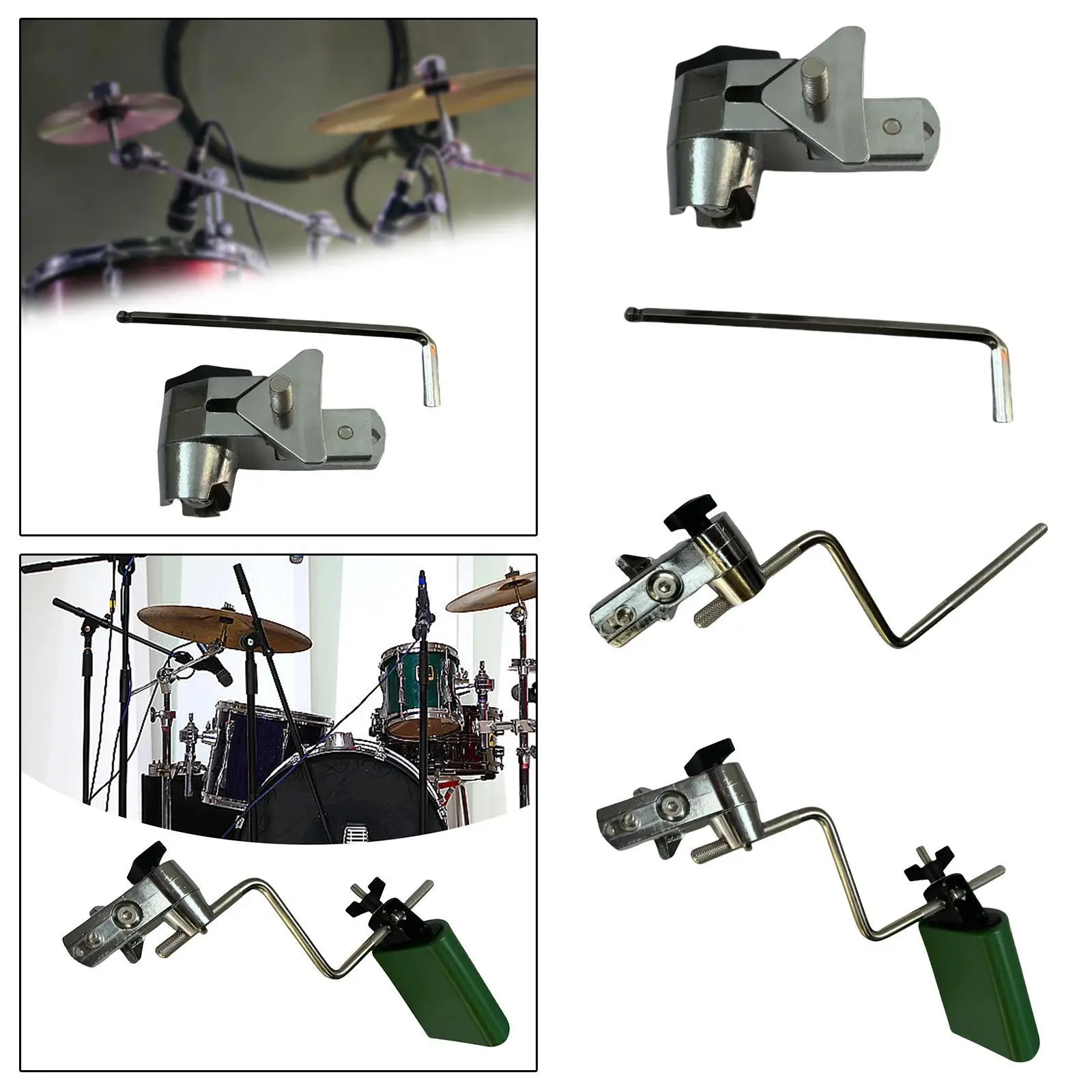 Drum Cymbal Stand Metal Percussion Instrument Cowbell Clamp Holder Cymbal Holder Clip Water Cymbal Stand Cymbal Arm Stand Parts