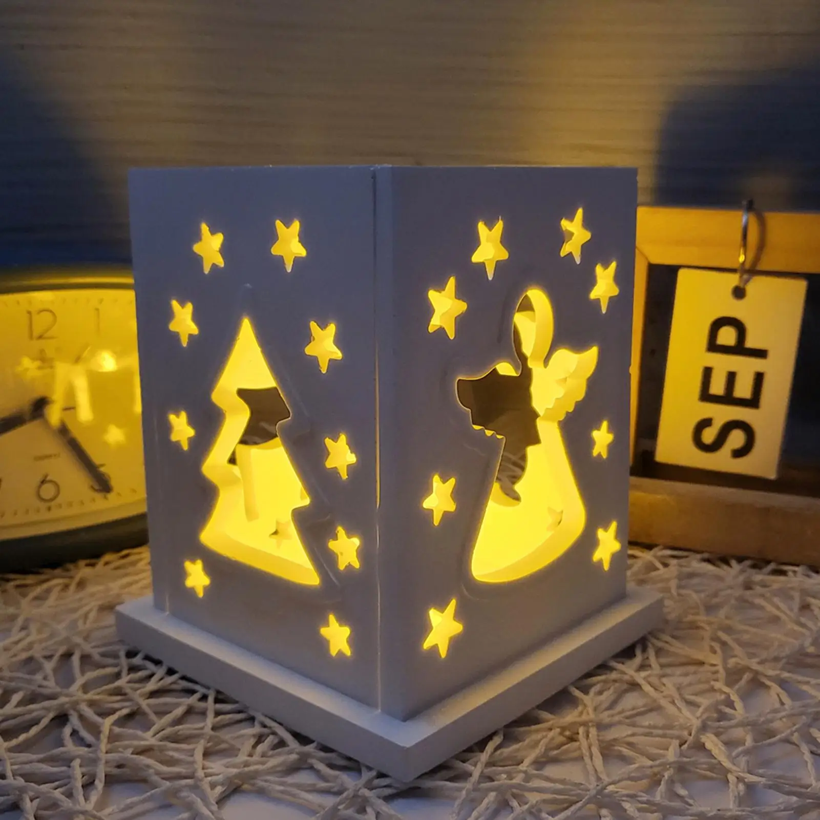 Christmas Lantern Molds Flexible Reusable Non-Stick Silicone Winter Holiday Plaster Lantern Molds For DIY Crafts Table