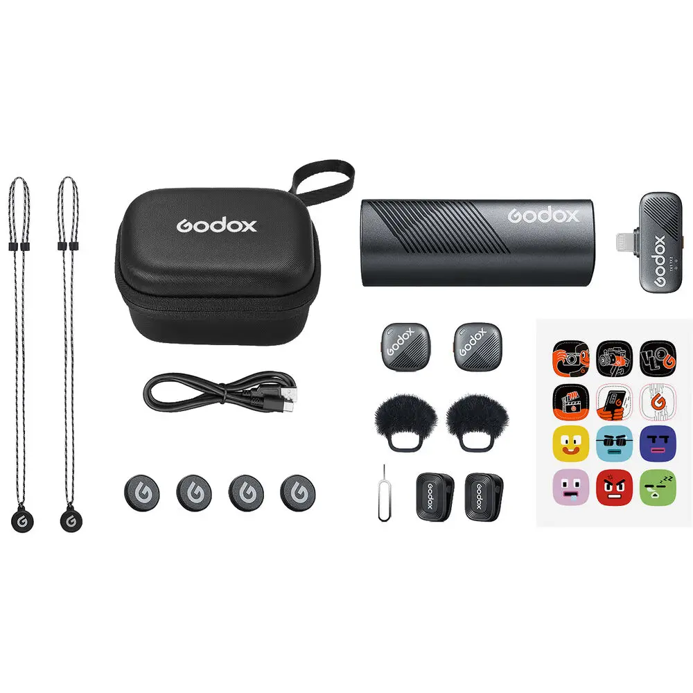 Godox Cube-S 2-Person Wireless Microphone System with Lightning Connector for iOS Devices (2.4 GHz)