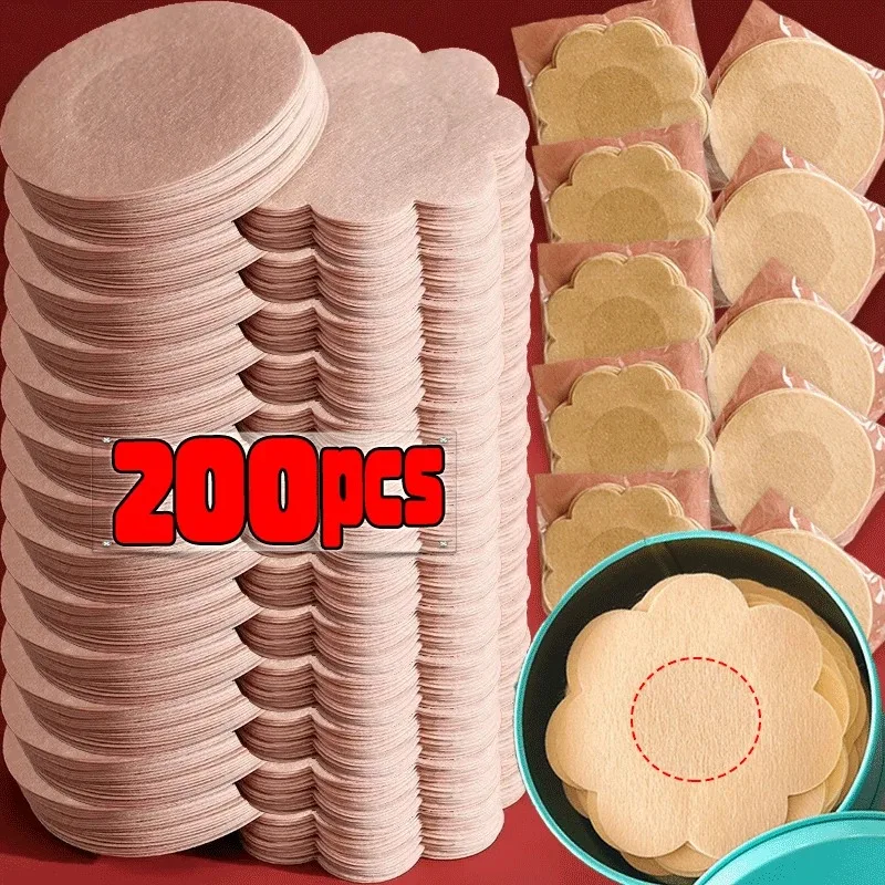 

2-200pcs Women's Invisible Nipple Pasties Breast Lift Tape Overlays on Bra Stickers Chest One-off Nipple Covers Pads Accessories