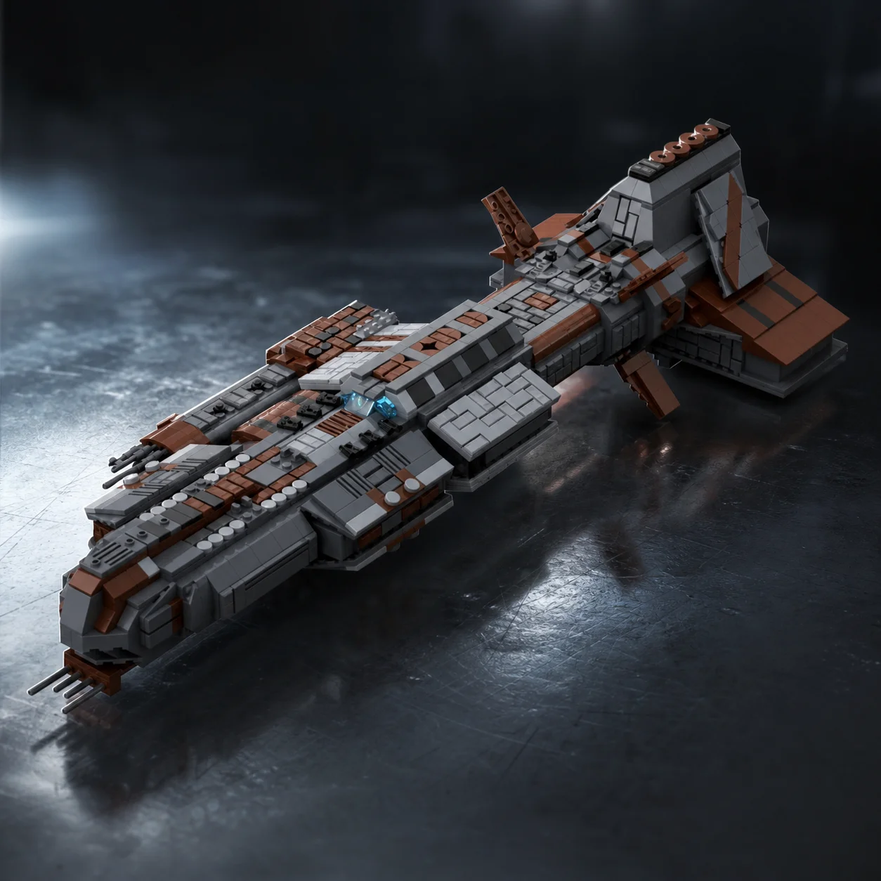 

Epic Sci-Fi Interstellar Battleship Building Blocks Heavy Space Cruiser MOC Spaceship DIY Assembly Model Desk Decor