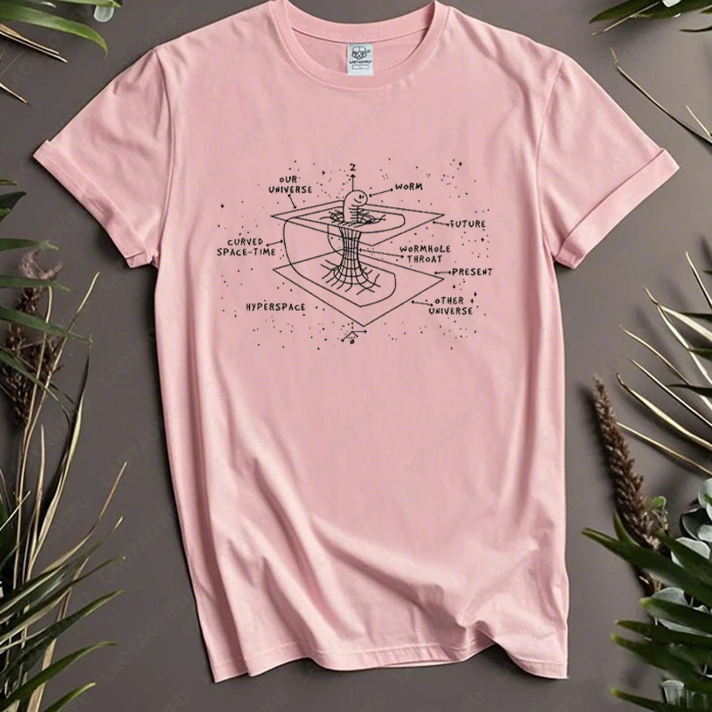 السماوية الثقب الدودي الوقت القطن التي شيرت الفضاء الاعوجاج الحفرة السوداء الكون تيز الفيزياء الفلكية علم الفلك البعد الرجال النساء بلايز