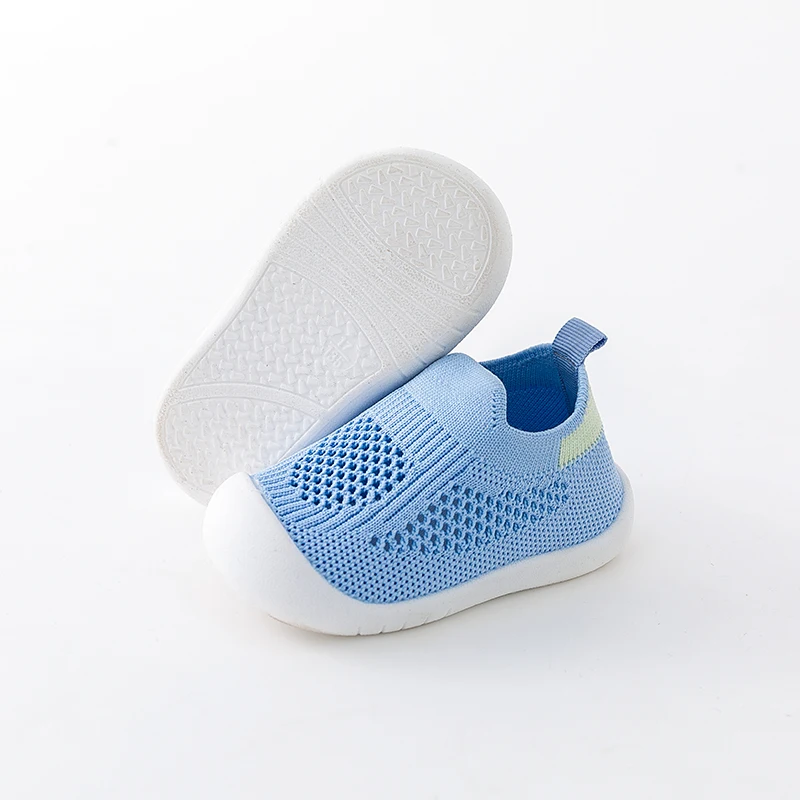 Musim semi populer baru sepatu bayi Mesh rajut bernapas anak perempuan anak laki-laki 0-3t musim panas Slip-On Sneakers kasual balita Non-Skid Prewalker