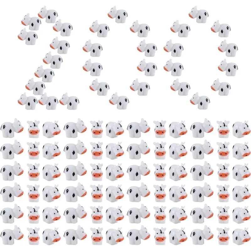 

ABYP для фигурок для фигурок, 200 шт., мини-смола, коровы, объемное животное для фигурок, крошечная пластиковая статуя коровы, сделай сам, миниатюрный доступ к саду