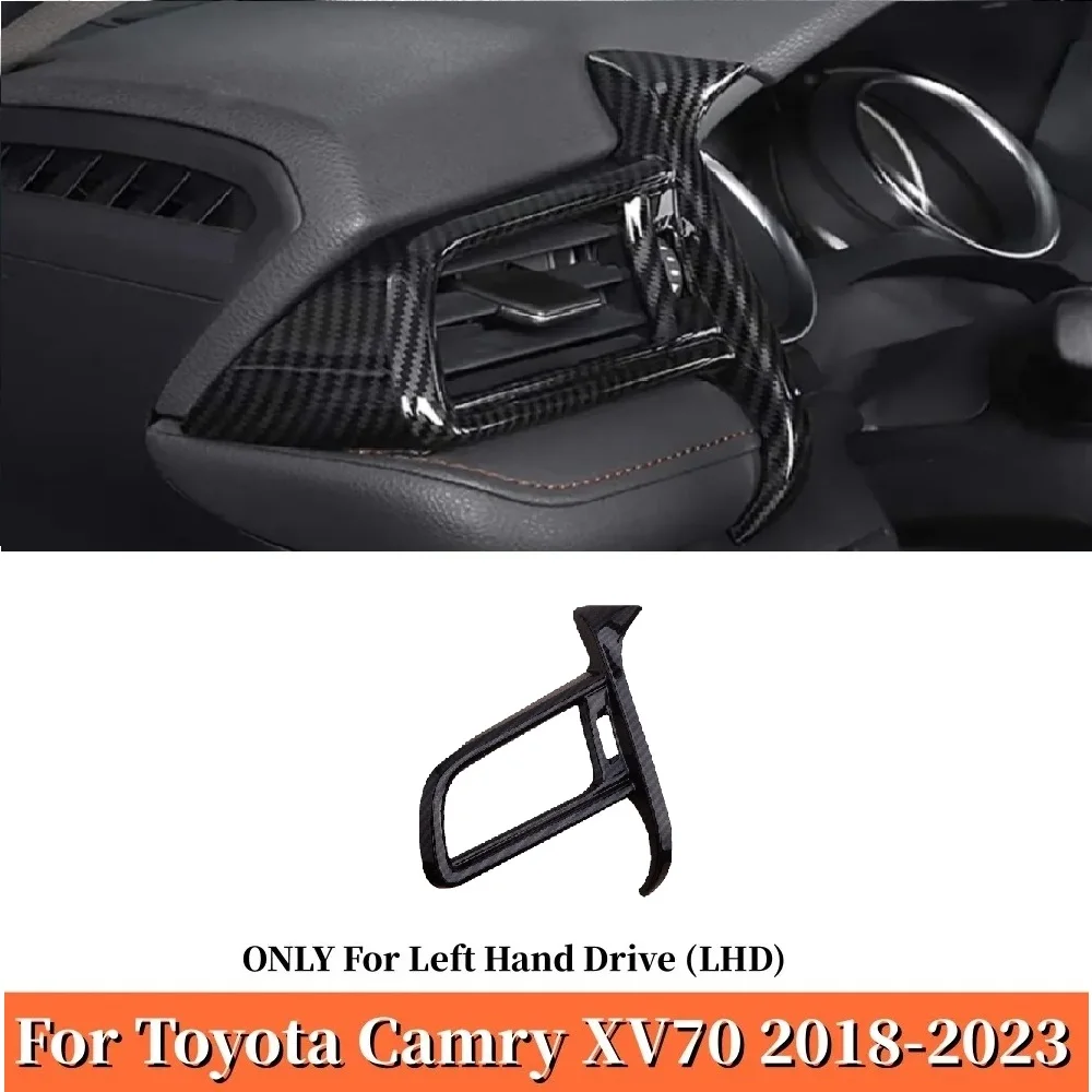 

Fit For Toyota Camry 2018 2019 2020 Car Left Side Air Vent Outlet Cover Trim Frame ABS Carbon Fiber Style Interior Mouldings